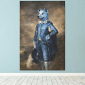 Blauwe Hond Canvas Afdruk (Insitu (Houten vloer))