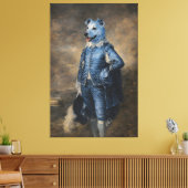 Blauwe Hond Canvas Afdruk (Insitu (Woonkamer))