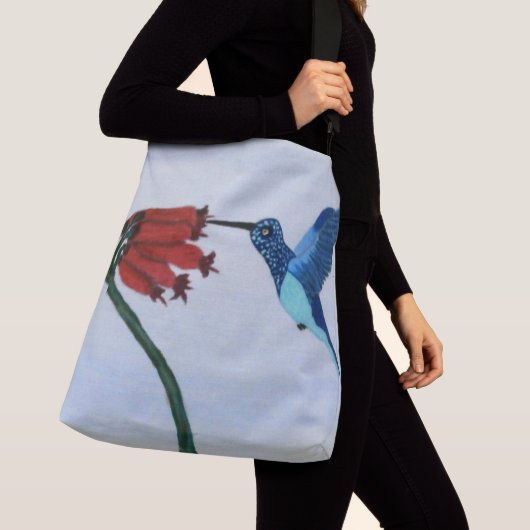 Blauwe hond crossbody tas (Dichtbij)