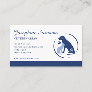 Blauwe Hond en Kat Logo Dierenarts Dierenkliniek Visitekaartje