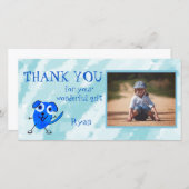 Blauwe hond gepersonaliseerde dank u bedankkaart (Voorkant / Achterkant)