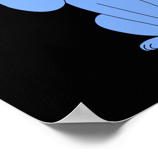 Blauwe hond. Hond. Poster (Hoek)