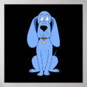 Blauwe hond. Hond. Poster (Voorkant)