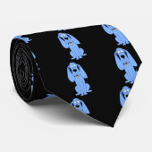 Blauwe hond. Hond. Stropdas (Opgerold)