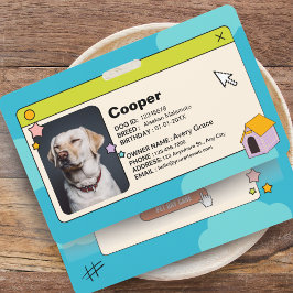 Blauwe Hond Identificatiekaart met foto Badge