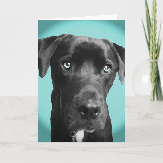 Blauwe hond kaart (Voorkant)