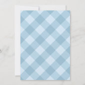 Blauwe hond klaar voor twee feestdagen kaart (Achterkant)