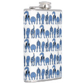 Blauwe Hond Konten Patroon Heupfles (Rechts)