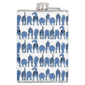 Blauwe Hond Konten Patroon Heupfles (Achterkant)