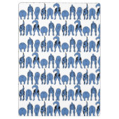 Blauwe Hond Konten Patroon Klembord (Achterkant)