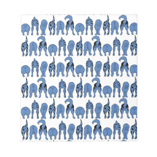 Blauwe Hond Konten Patroon Notitieblok