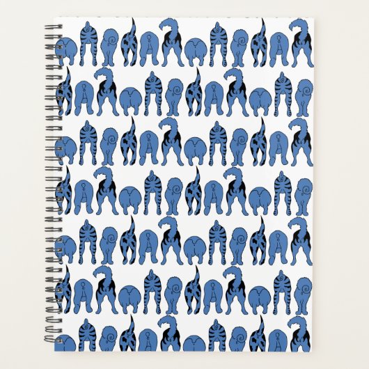 Blauwe Hond Konten Patroon Planner (Voorkant)