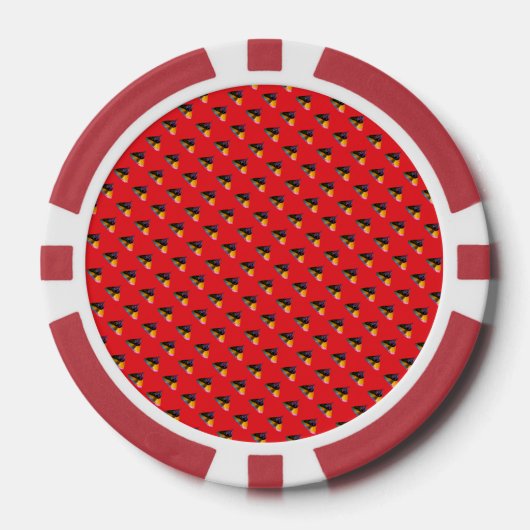 Blauwe Hond Kusjes Herhaal Rood Poker Chips (Voorkant)