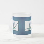 Blauwe hond matglas koffiemok (Voorkant links)