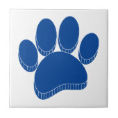 Blauwe Hond Pawprint Hand getrokken Custom Tegeltje (Voorkant)