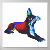 Blauwe hond poster (Voorkant)