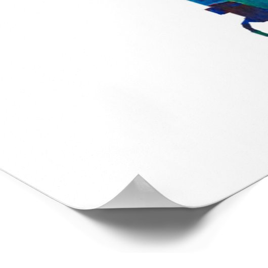 Blauwe hond poster (Hoek)