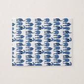 Blauwe Hond Staartjes Patroon Legpuzzel (Horizontaal)