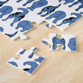 Blauwe Hond Staartjes Patroon Legpuzzel (Zijkant)