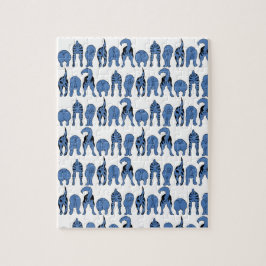 Blauwe Hond Staartjes Patroon Legpuzzel
