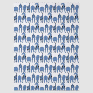Blauwe Hond Staartjes Patroon Tissuepapier