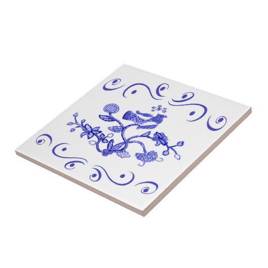 Blauwe hond tegeltje (Zijkant)