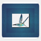 Blauwe hond vierkante sticker (Voorkant)