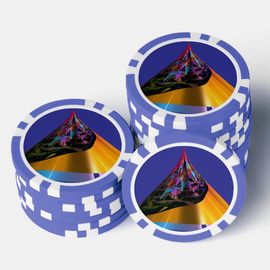 Blauwe honden poker chips (Opstapeling)