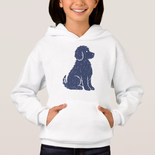 Blauwe Honden Silhouet Minimaal Kunst (Voorkant)
