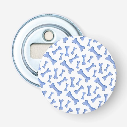 Blauwe Hondenbotten Delicate Schattige Honden Dier Button Flesopener (Voorkant)
