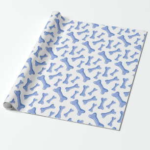 Blauwe Hondenbotten Delicate Schattige Honden Dier Cadeaupapier
