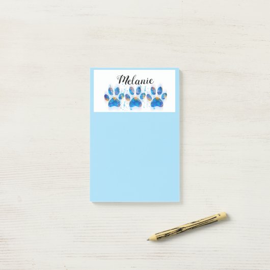  blauwe hondenliefhebbers pagina afdrukken blauw a post-it® notes (Op bureau)