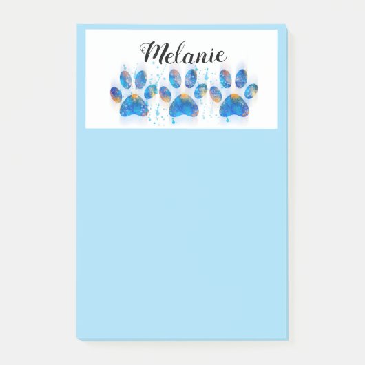blauwe hondenliefhebbers pagina afdrukken blauw a post-it® notes (Voorkant)