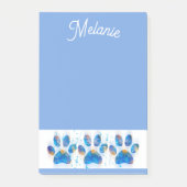  blauwe hondenliefhebbers paw print tekst toevoege post-it® notes (Voorkant)