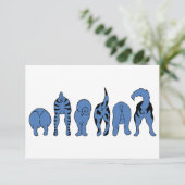 Blauwe hondenpeuken bedankkaart (Staand voorkant)
