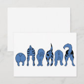 Blauwe hondenpeuken bedankkaart (Voorkant / Achterkant)