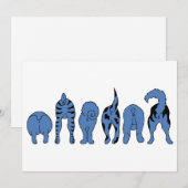 Blauwe hondenpeuken feestdagenkaart (Voorkant / Achterkant)