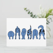 Blauwe hondenpeuken kaart (Staand voorkant)