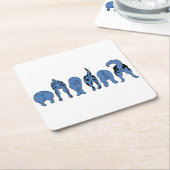 Blauwe hondenpeuken kartonnen onderzetters (Schuin)