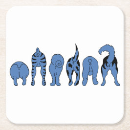 Blauwe hondenpeuken kartonnen onderzetters