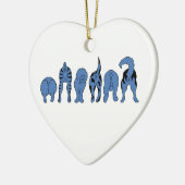 Blauwe hondenpeuken keramisch ornament (Links)