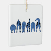 Blauwe hondenpeuken keramisch ornament (Rechts)