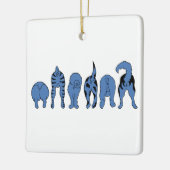 Blauwe hondenpeuken keramisch ornament (Links)