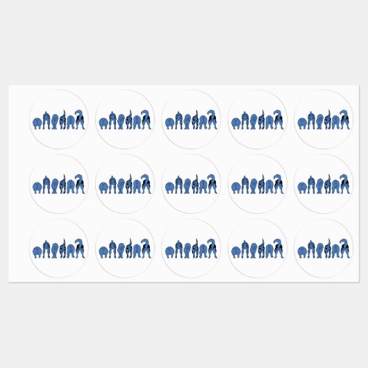 Blauwe hondenpeuken labels (Vel)