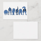 Blauwe hondenpeuken notitiekaartje (Voorkant / Achterkant)