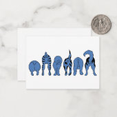 Blauwe hondenpeuken notitiekaartje (Voorkant / Achterkant in situ)