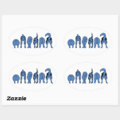 Blauwe hondenpeuken ovale sticker (Vel)