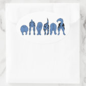 Blauwe hondenpeuken ovale sticker (Tas)