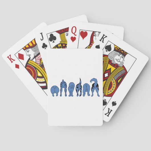 Blauwe hondenpeuken pokerkaarten (Achterkant)