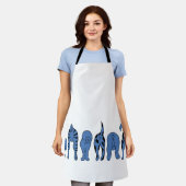 Blauwe hondenpeuken schort (Gedragen)